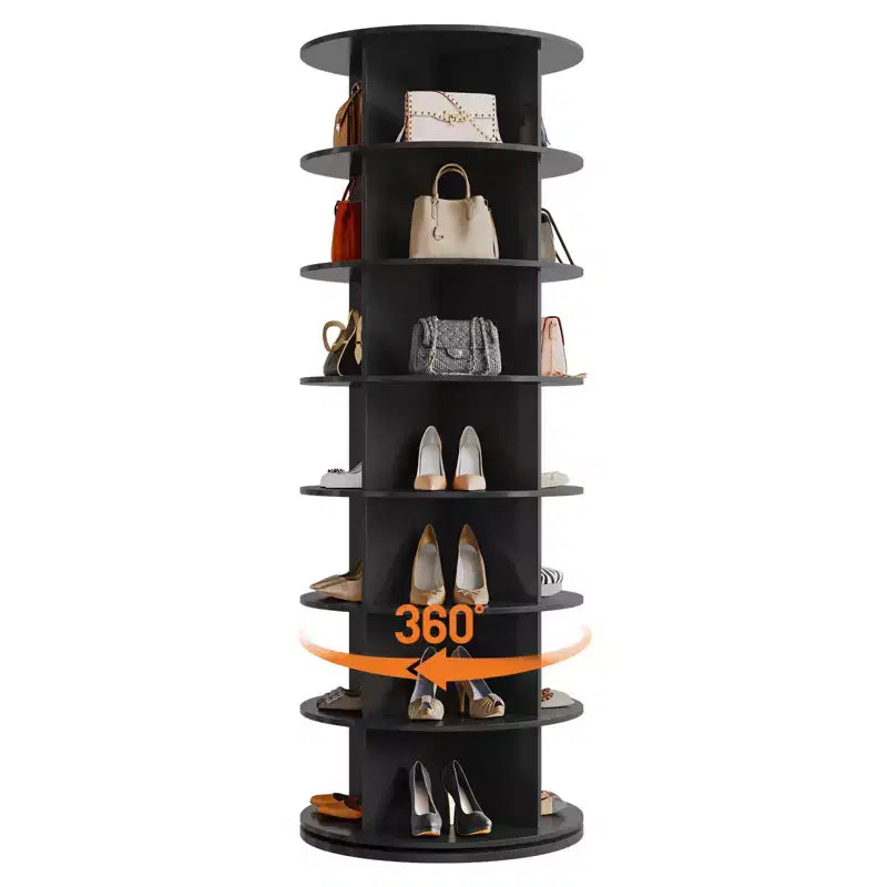 Tour à chaussures rotative sur pied à 7 niveaux, Présentoir à chaussures, Organisateur de chaussures vertical pivotant à 360° pour entrée, chambre, Blanc