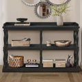 Console étroite avec 3 étagères ouvertes et pieds colonnes romaines – 152 cm