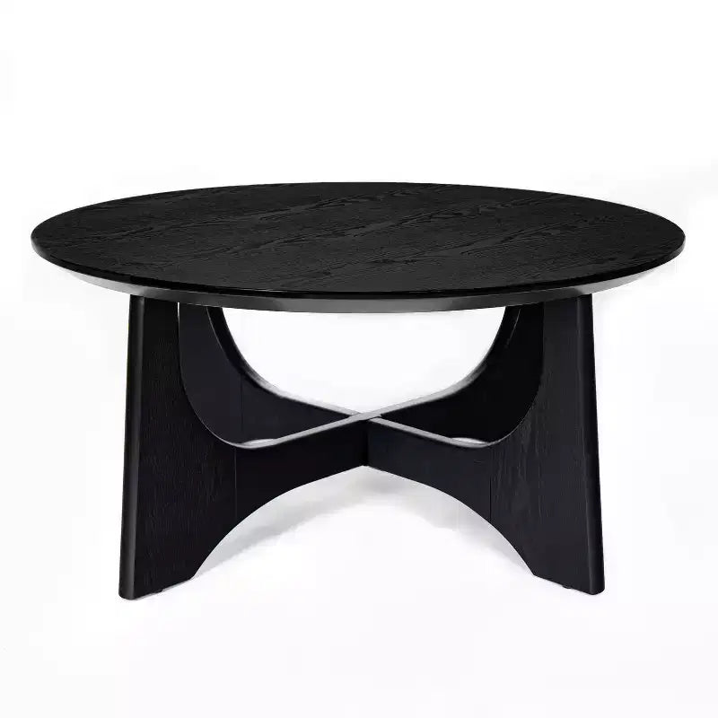 Table basse ronde avec piètement sculptural – Noir, 91 cm