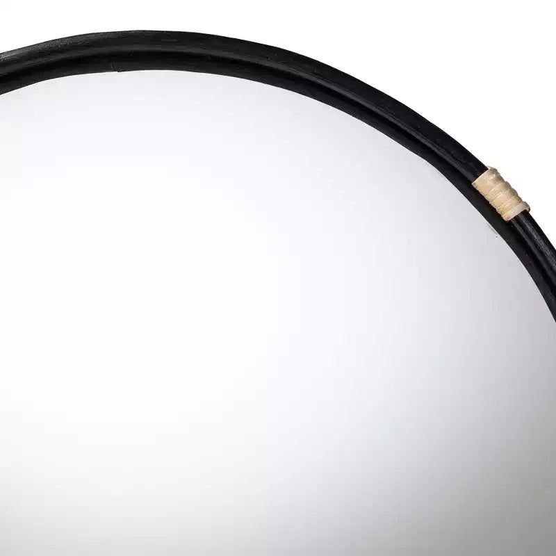 Miroir mural rond en rotin fait main – Cadre naturel bohème, 75,4 cm